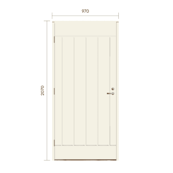 Valkoinen varaston umpiovi 970 x 2070 mm