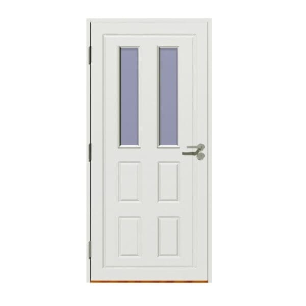 Valkoinen ulko-ovi 970 x 2070 mm E70_KAARTI 130 mm